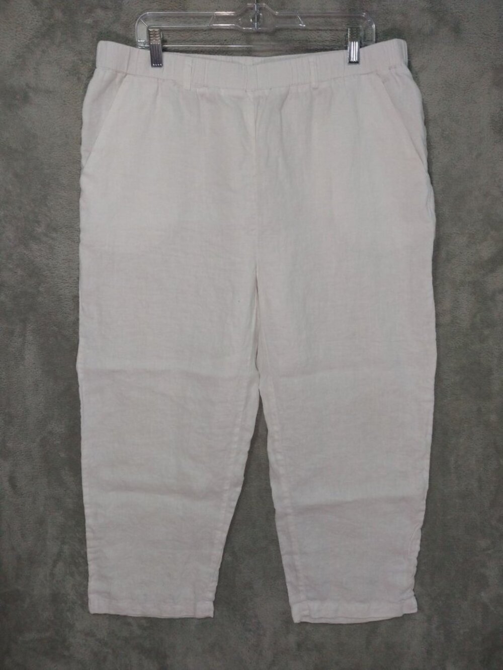 Quince Linen Pants Womens XL Ivory Pull On 100 Percent European Flax Crop